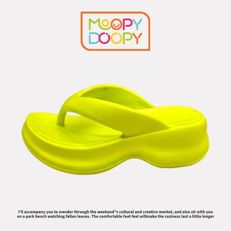 Moopy Doopy Ladies Wedge Slipper WSL801-1-X พร้อมรองเท้าส้นสูงภายนอกสําหรับเพิ่มความสูงและรองเท้าแตะ