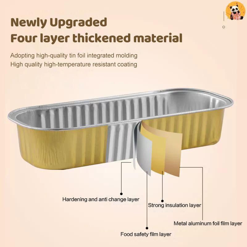 [CO] 10 ชิ้น Mini Loaf Pans สี่เหลี่ยมผืนผ้าอลูมิเนียมฟอยล์ถาดอบ MINI ขนมปังคอนเทนเนอร์ทนความร้อนเค้