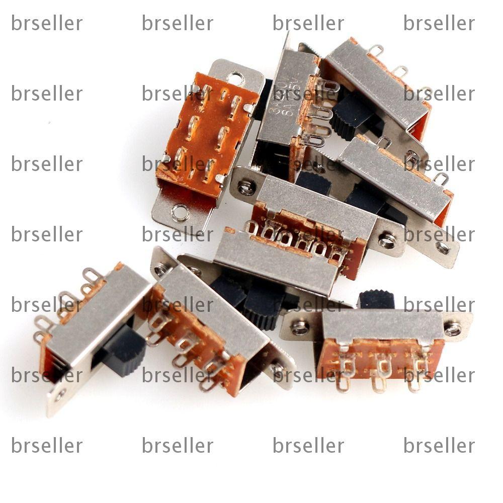 BRSELLER 5pcs Micro Mini Toggle Switch, 6A/125V 3A/250V AC SS-23F19G5 สวิตช์สไลด์, 6 ขา 3 ตําแหน่งแผ