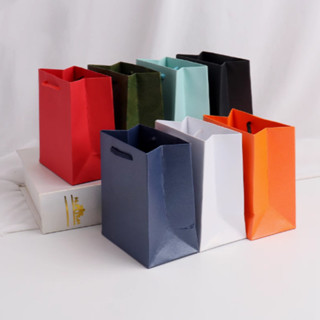 10 ชิ้น/แพ็ค กระเป๋ากระดาษคราฟท์ที่จับเชือกธรรมดา กระเป๋ามือ…