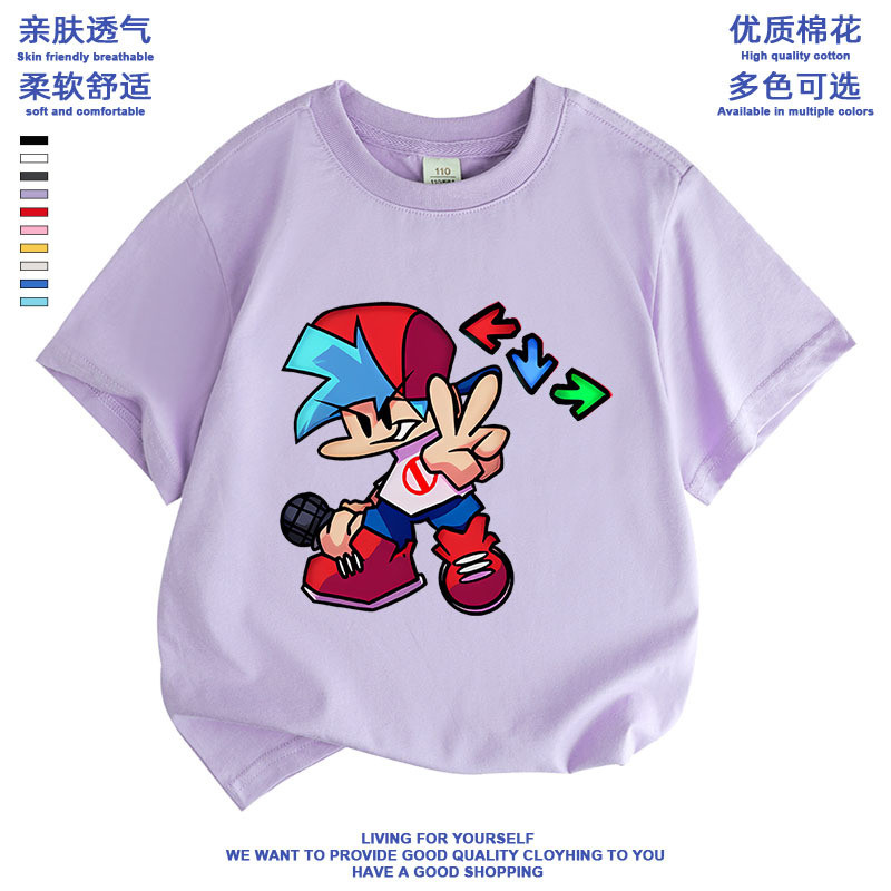 2026 แฟชั่น 2026 เกมการ์ตูนสไตล์ใหม่ Friday Night Funkin Friday Night Funkin คอกลมลําลองแขนสั้น All-