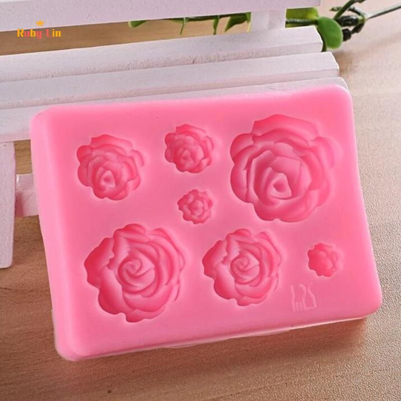 Ruby Lin Rose Flower แม่พิมพ์ซิลิโคนเครื่องมือตกแต่งเค้ก Candy Clay Chocolate Fondant Nice