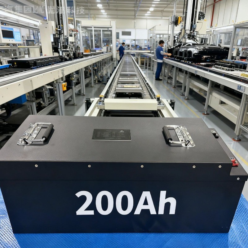 แบตเตอรี่ลิเธียม LiFePO4 UPOWER 200Ah สำหรับรถสามล้อ/สี่ล้อ, รถผู้สูงอายุ, และรถบรรทุกสามล้อ