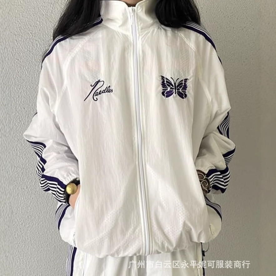DPK1 Needles tracksuits Butterfly Long Pants Jacket Sports Set Loose Casual Zipper Jacket