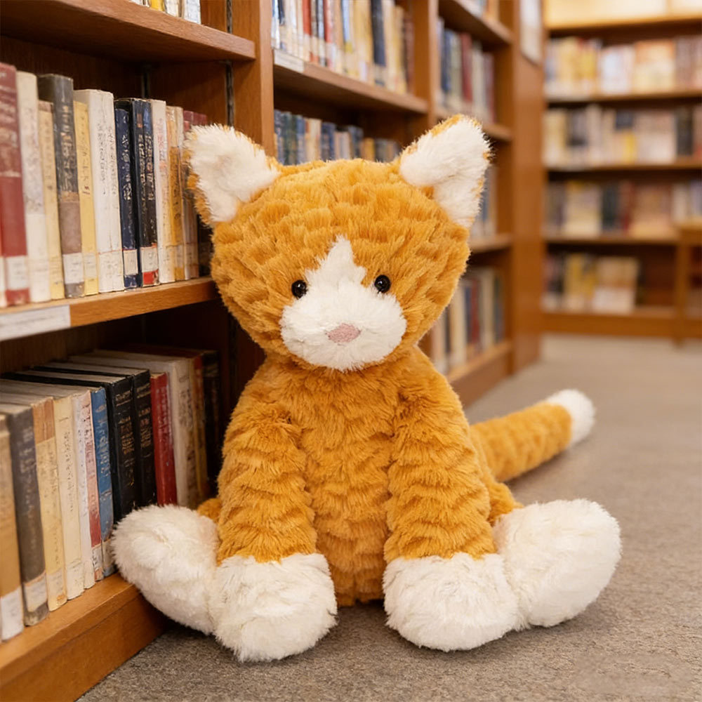 Realistic Ginger Cat Plush - Lifelike Sleeping Companion Hypoallergenic Anxiety Relief Gift