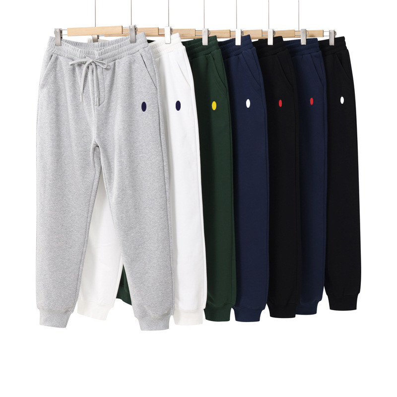 QOE7 Ralp*-La***n Men's Casual Pants Fleece-Lined Sweatpants Loose Fit Youth Cotton Joggers Men's Ca