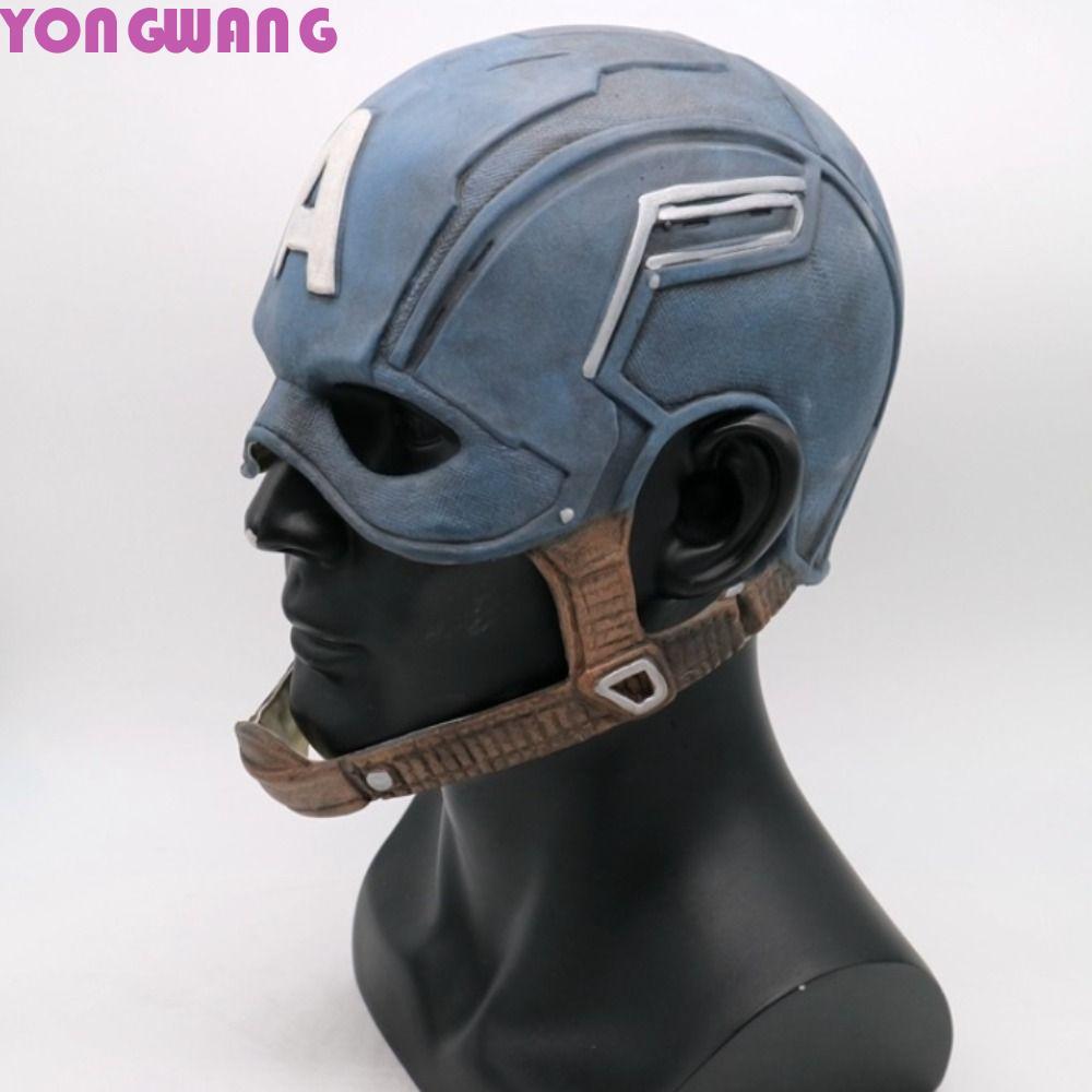 YONGWANG66HR กัปตันอเมริกาหมวก, Superhero Justice Captain America คอสเพลย์เครื่องแต่งกาย, คาง 3D ตลก