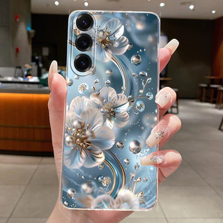 SAMSUNG สําหรับSamsung A26 A36 A56 5G Clearแฟชั่นผีเสื้อดอกไม้Soft TPU JellyปกหลังสําหรับSamsung Galaxy A56 A36 A26 5Gเคสโทรศัพท์