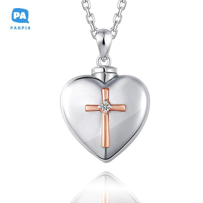 [NBI] จี้ศพหัวใจไม้กางเขน Keepsake Urn สร้อยคอสําหรับขี้เถ้าเครื่องประดับ VN