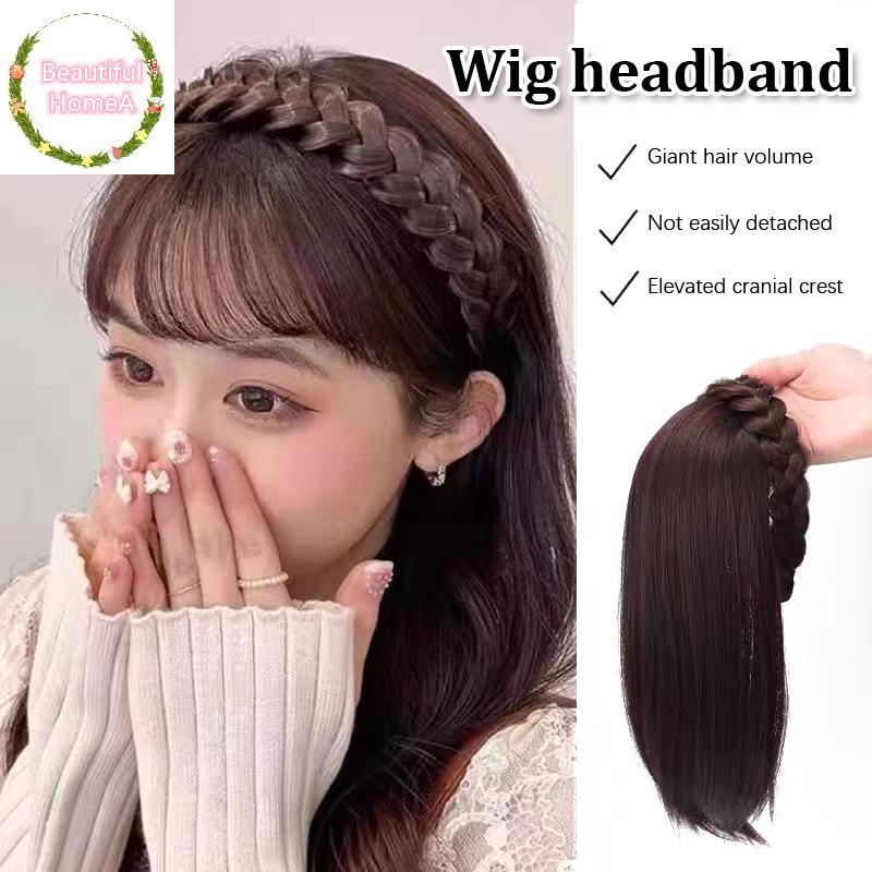 BHome วิกผมสําหรับผู้หญิงผมสั้นพร้อมวิกผมกระดูกปลาพร้อมวิกผมแบบบูรณาการผม Patch เครื่องประดับผม TH