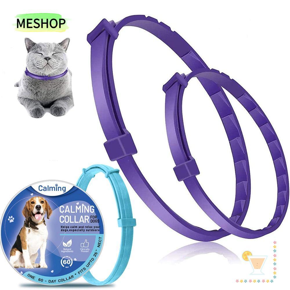 MESHOPTH สร้อยคอสุนัขแมว TPR Pacify บรรเทาความเครียดแบบปรับได้