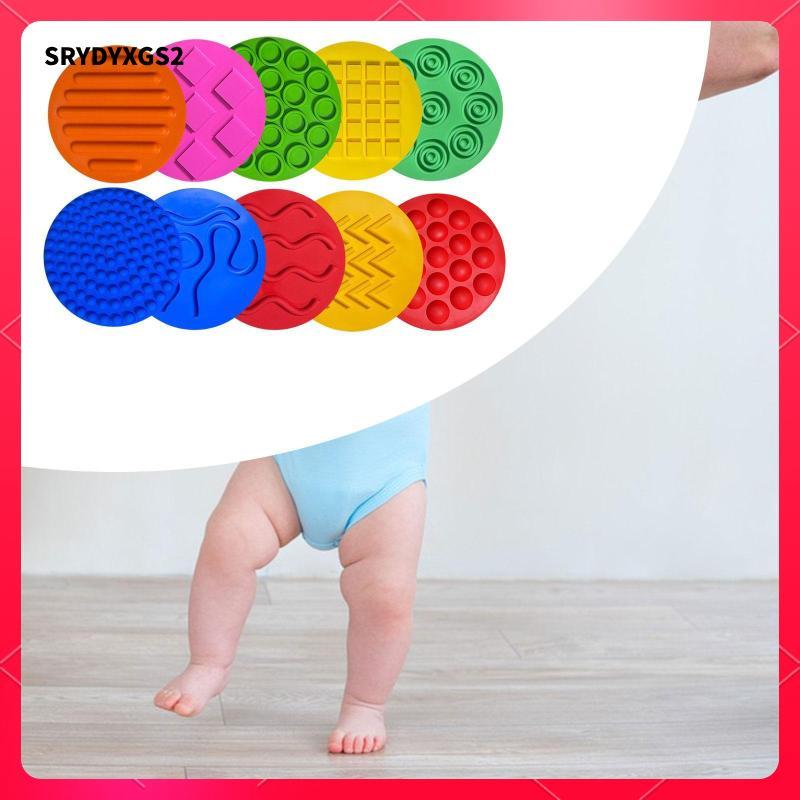 [Srydyxgs2] 10 ชิ้น Sensory Circles Sensory Silicone Mats กิจกรรมการเรียนรู้แบบพกพา