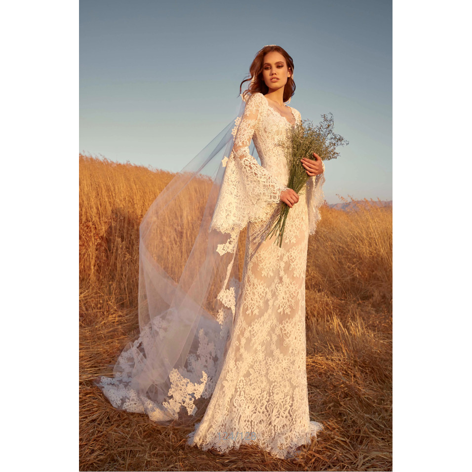 Zuhair murad ลูกไม้คลาสสิกที่ถอดออกได้สองชิ้นแขนยาว Slim-Fit Church งานแต่งงานกลางแจ้ง Master ชุดแต่