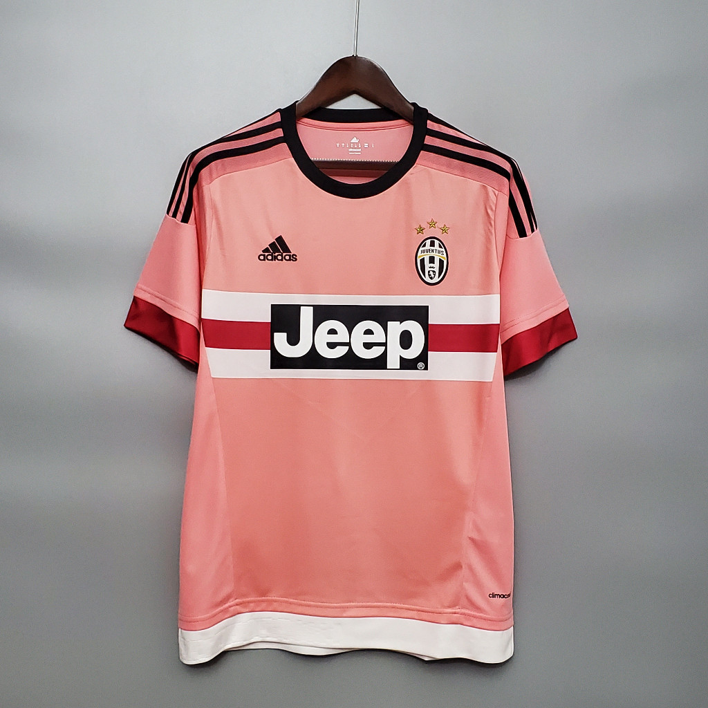 15-16 JUVE Away Pink POGBA BYBALA AAA High Quality Retro Jersey Football T-shirt