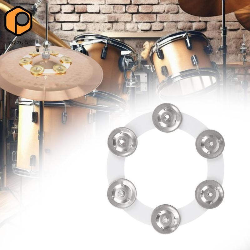 [สวย] Cymbal Hihat Tambourine Percussion 6 กระดิ่งทองเหลือง Hihat Steel Portable Cymbals