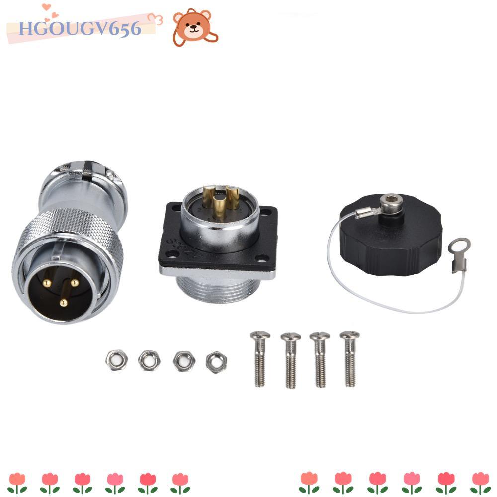 HGOUGVT Aviation Connector, WS20 3Pin Aviation Male Female Plug, Aviation Socket AC 500V 25A Stable 