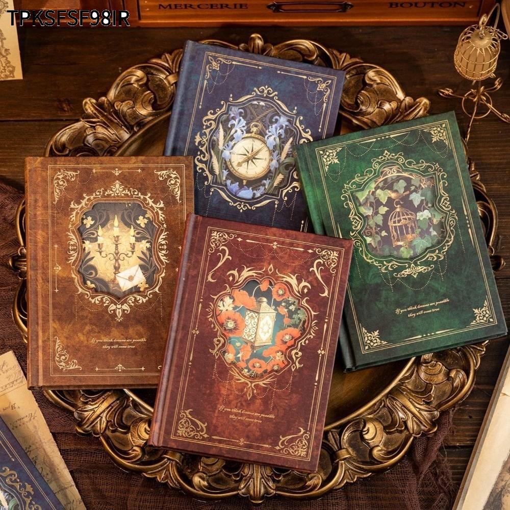 TPKSF98IR A6 สมุดบันทึกปกแข็ง, Century Hymn Series DIY ไดอารี่ A6, Retro 192 แผ่น Scrapbooking Plann