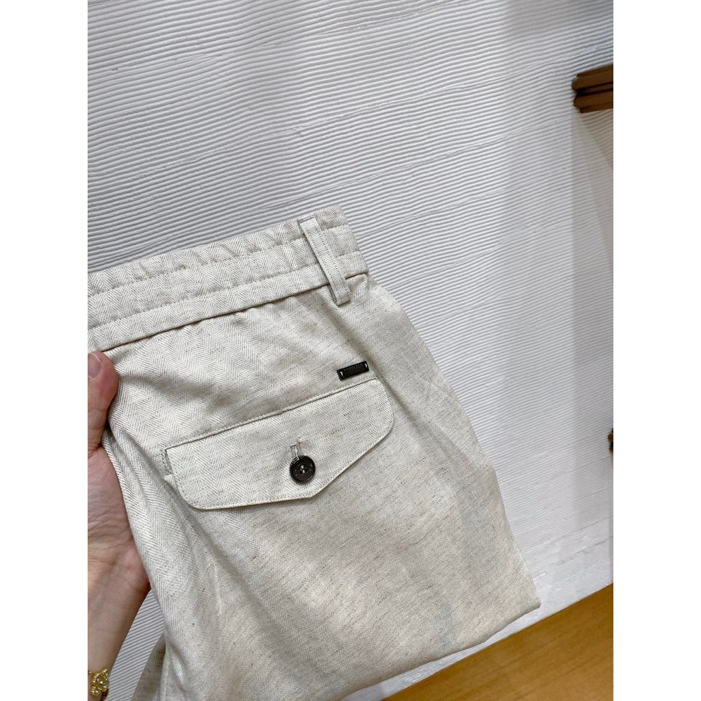 1NIQ Lyocell Tencel กางเกงลําลองเอวกางเกง Drawstring Breathable Quick-Drying กางเกงตรงผู้ชาย