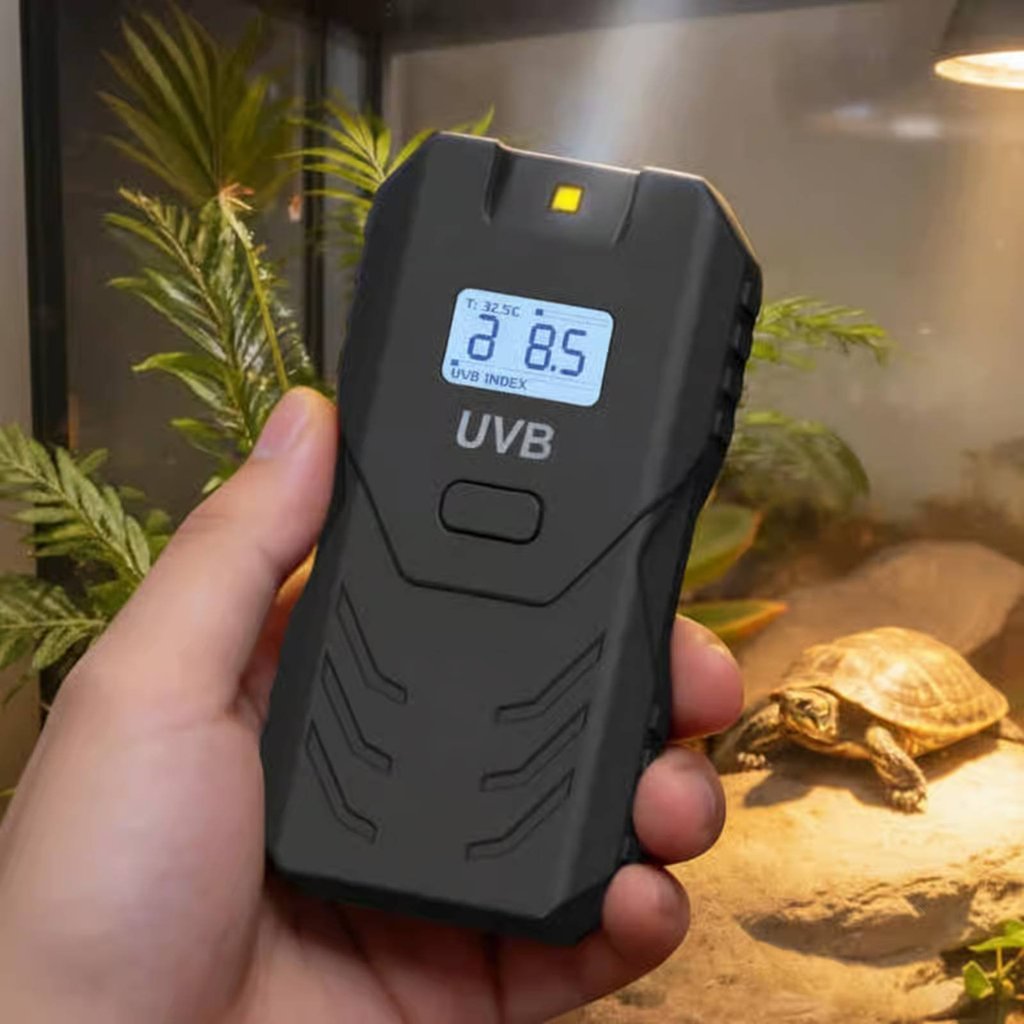 เซ็นเซอร์ซิลิคอนคาร์ไบด์ Irradiance Meter จอแสดงผลดิจิตอลเซ็นเซอร์ UVB แบบพกพาการดําเนินงานแบบปุ่มเด