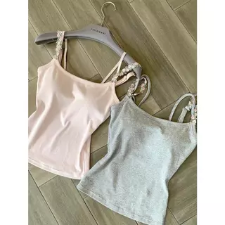 Chili Koko เสื้อสายเดี่ยวถักเปียลายดอกไม้หวาน ปรับสายได้ มีแผ่นเสริมทรงในตัว อเนกประสงค์สำหรับผู้หญิง X8852