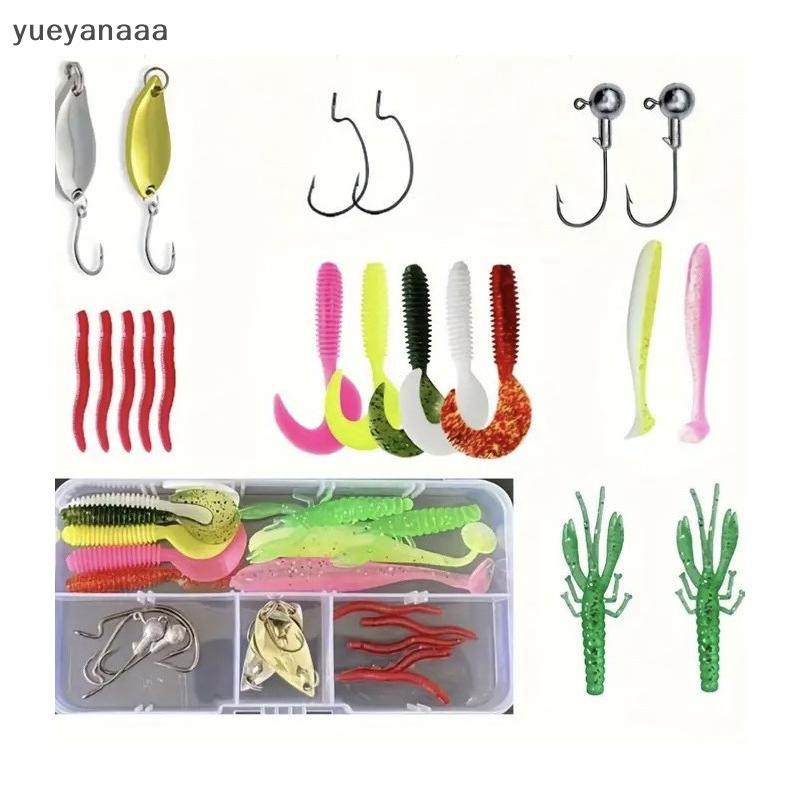Yueyanaaa Fishing Lure Kit แต่งหน้าและ Hard เหยื่อชุดเกียร์ Layer Jig ช้อนสําหรับ Bass Pike Crank Ta