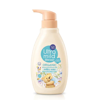 Babi mild Ultramild Shower เบบี้มายด์ อัลตร้ามายด์ ออร์แกนิค ครีมอาบน้ำ ขวดปั้ม/ถุงเติม 360มล-380มล.