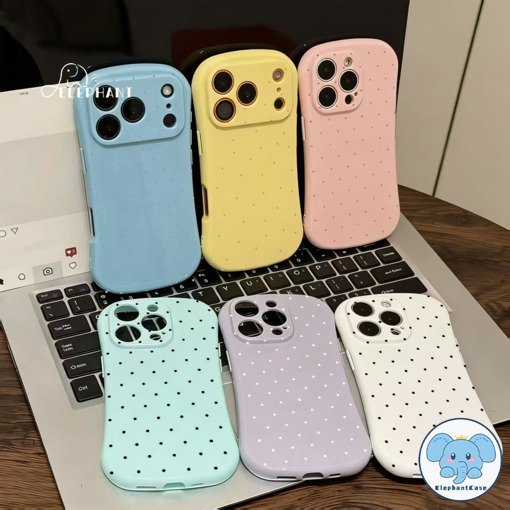 เหมาะสำหรับ IPhone Air 16 17 13 16 14 ProMax 15 16 11 12 PRO 15 Plus 17 12 เคสเอวสวย ลายจุดน่ารัก หลากสี สไตล์ฮิต คู่รัก