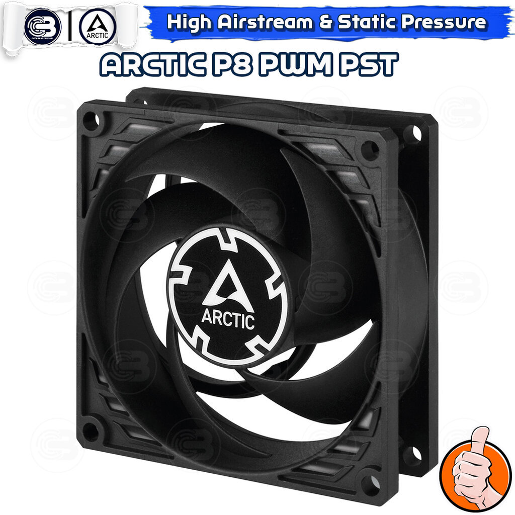 [CoolBlasterThai] ARCTIC P8 PWM PST BLACK (size 80 mm.) PC Fan Case ประกัน 6 ปี