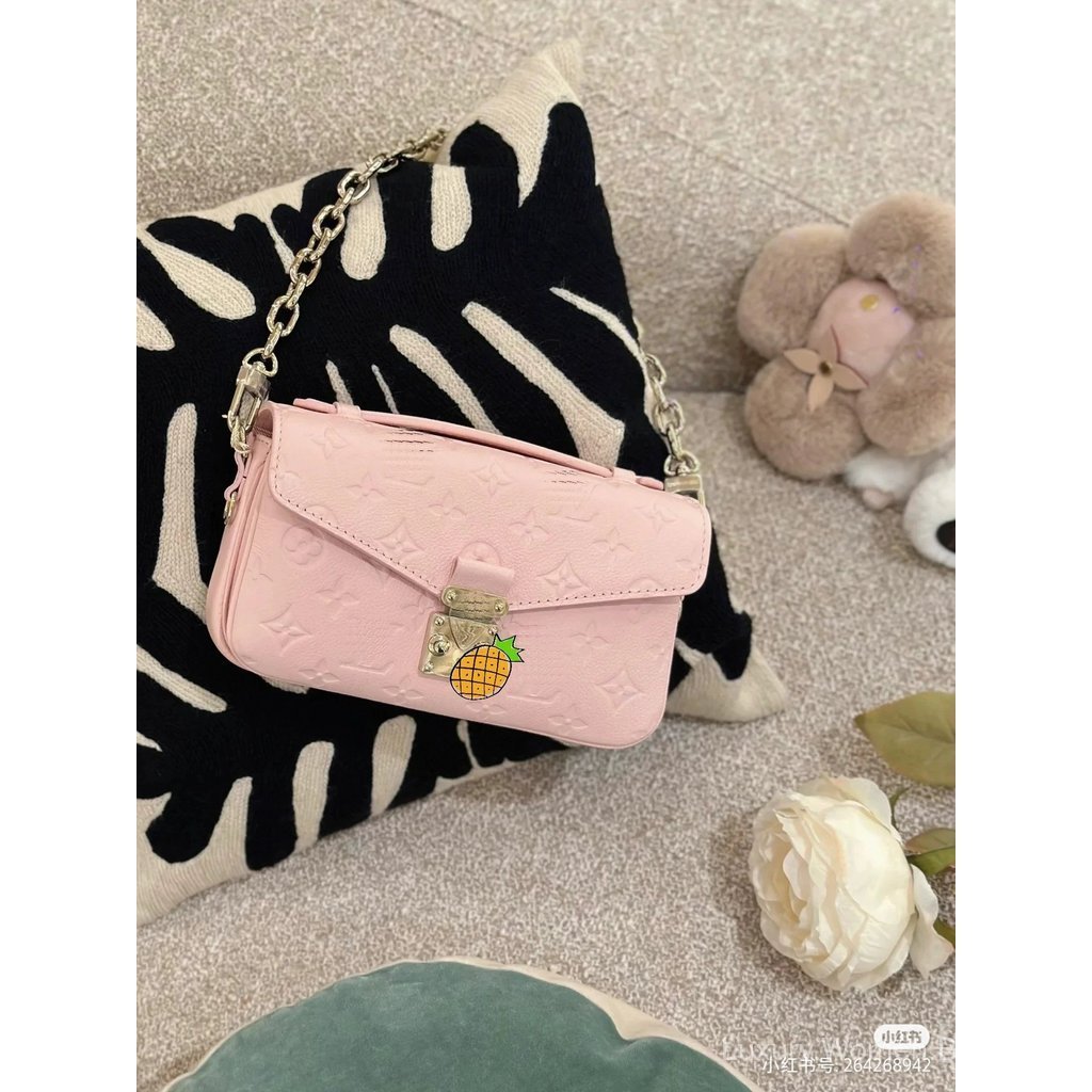 [1: 1] Strawberry Milk Series R0se 0pale All Pink Small Postman ne0n0e Bucket Baguette Bag 0ntheg0 S