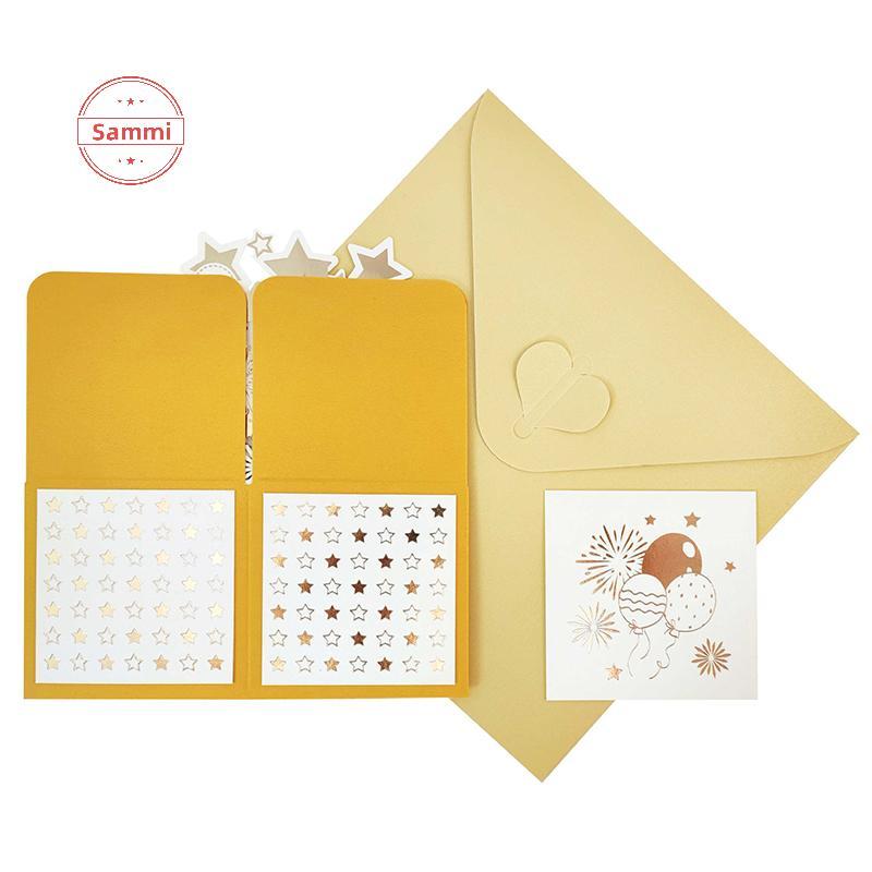 การ์ดครบรอบ 50 ปี Sammi, 3D Gold Happy Anniversary Pop Up Card พร้อมซองจดหมายสําหรับสามีภรรยาคู่ผู้ป