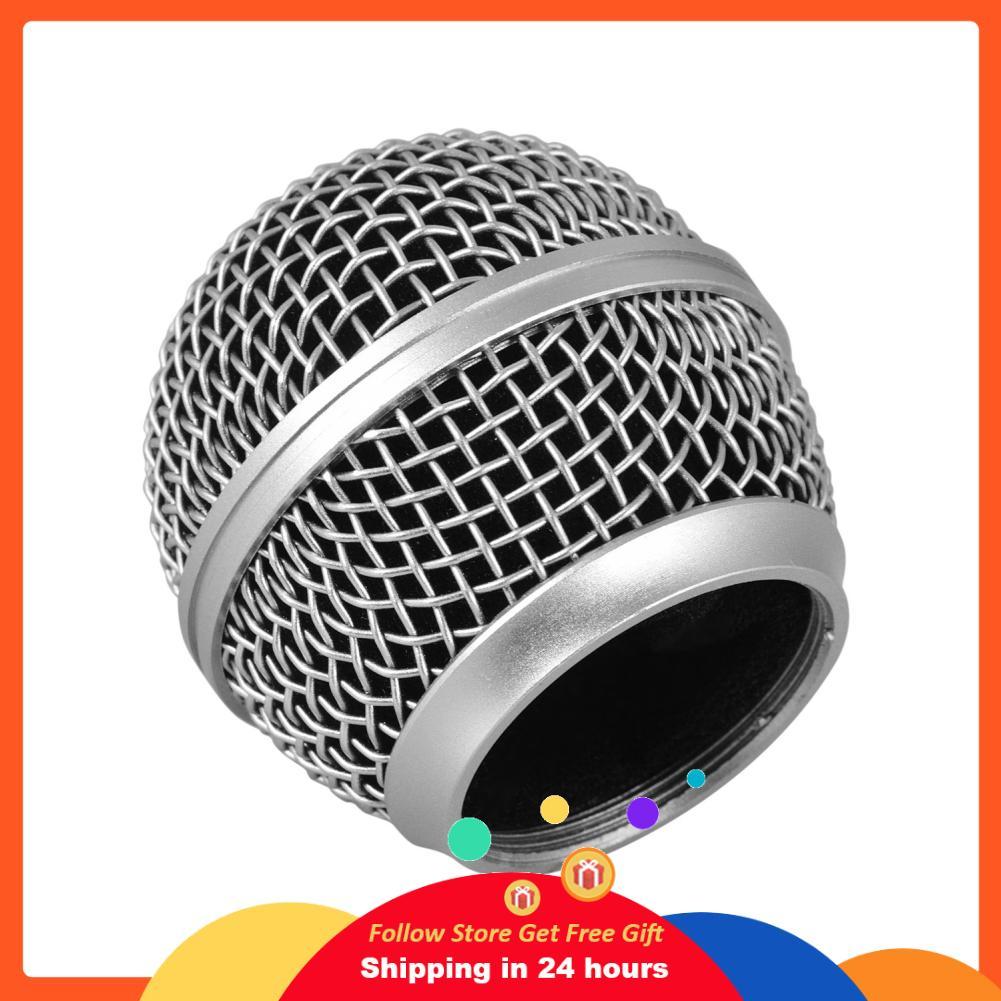 Skejnojj Skejnojj ไมโครโฟนตะแกรงโลหะตาข่ายหัวด้านในกรองโฟมสำหรับ SM58S SM58LC BETA58A