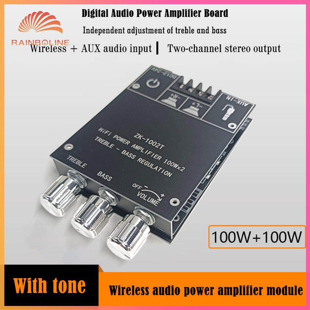 ZK-1002T HIFI 2.0 ช่อง 100Wx2 เครื่องขยายเสียงสเตอริโอซับวูฟเฟอร์ลําโพงโมดูล