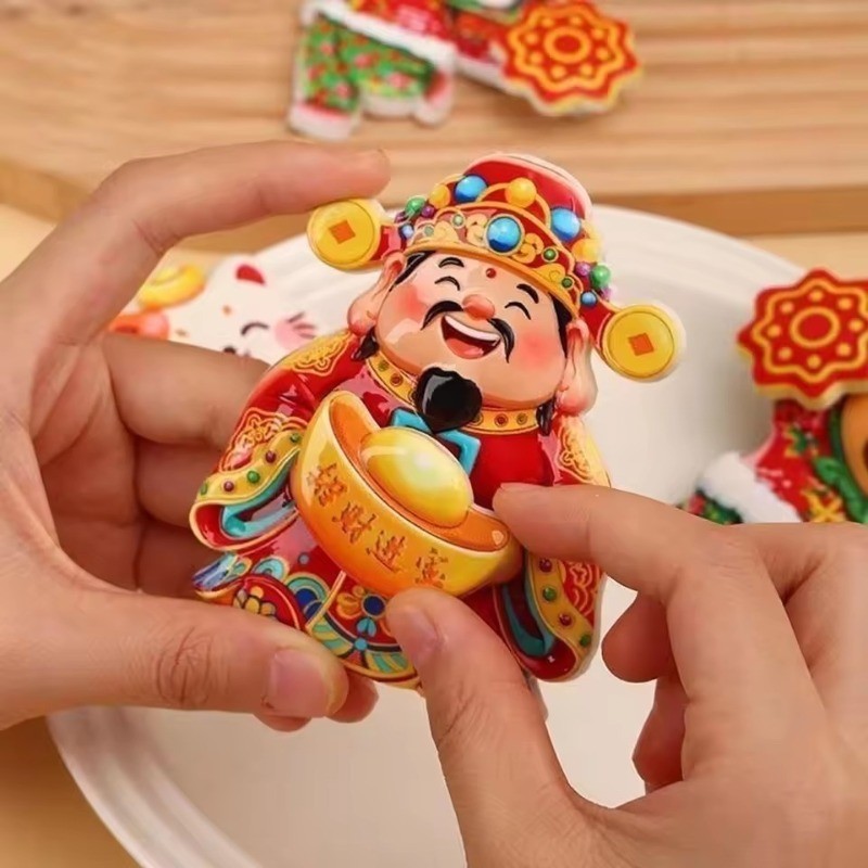 [H&L]แม่เหล็กติดตู้เย็นปีใหม่เขย่าเทพเจ้าแห่งความมั่งคั่ง | วัสดุอะคริลิค การออกแบบแมวนําโชค, ของขวัญสํานักงานในครัวตกแต่งบ้านแบบแม่เหล็ก, ตัวเลือก 2 สไตล์ - รูปที่ 6