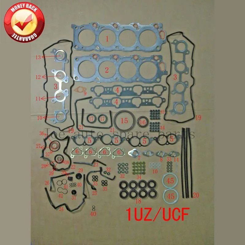1UZ 1UZFE เครื่องยนต์ครบชุดปะเก็นชุดสําหรับ Toyota Majesta/crown Lexus GS 400/LS 400 Lincoln LS 32V 