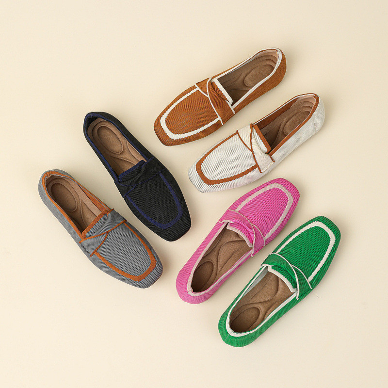 รองเท้าลำลองเพื่อสุขภาพ momoshoes รองเท้าเจ้าหญิงรองเท้าชั้นเดียวผู้หญิง2025หัวเหลี่ยมแบนปากตื้นรองเ