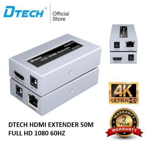 DTECH HDMI EXTENDER VIA UTP LAN CAT5 CAT6 50 เมตร M FULL HD