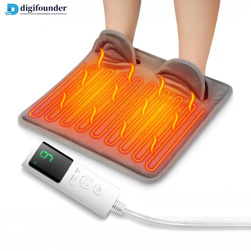 DIGIFOUNDER Electric Warm Heated Foot Mat Thermal Foot Comfort ปรับอุณหภูมิ 9 ระดับการตั้งค่าจับเวลา