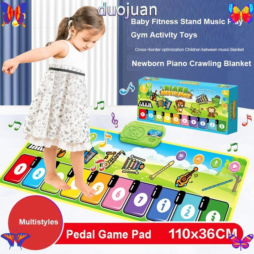 DUOJUAN Baby Fitness Stand Music Play, Early Education 10 รูปแบบกิจกรรมเด็ก Gym Rack, การ์ตูนสไตล์ขอ