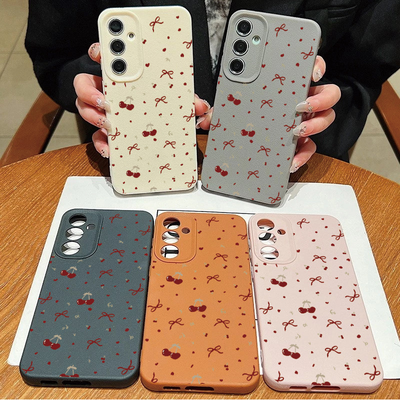 โบว์น่ารักเชอร์รี่ปลอกสําหรับVIVO V60 V50 V40 Lite V30 Pro Y04 Y03 Y28S Y29S Y39 Y29 Y28 Y36 Y21 Y33