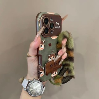 ins musim gugur musim dingin kulit menangis boneka lipat pegangan tali tangan untuk Apple 17promax kasus ponsel iphone16pro model baru 15 tali gantung 14 semua termasuk anti jatuh 13 jendela besar detik berubah 17 model wanita