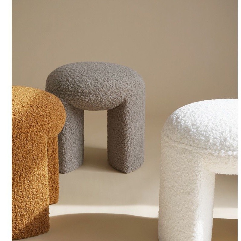 Small round stool dressing stool home bedroom living room sofa low stool sitting stool Nordic minima