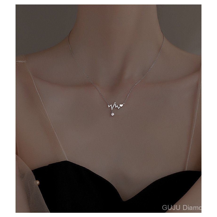 สร้อยคอ Heartbeat Influencer ECG แบบโซ่ทันสมัย