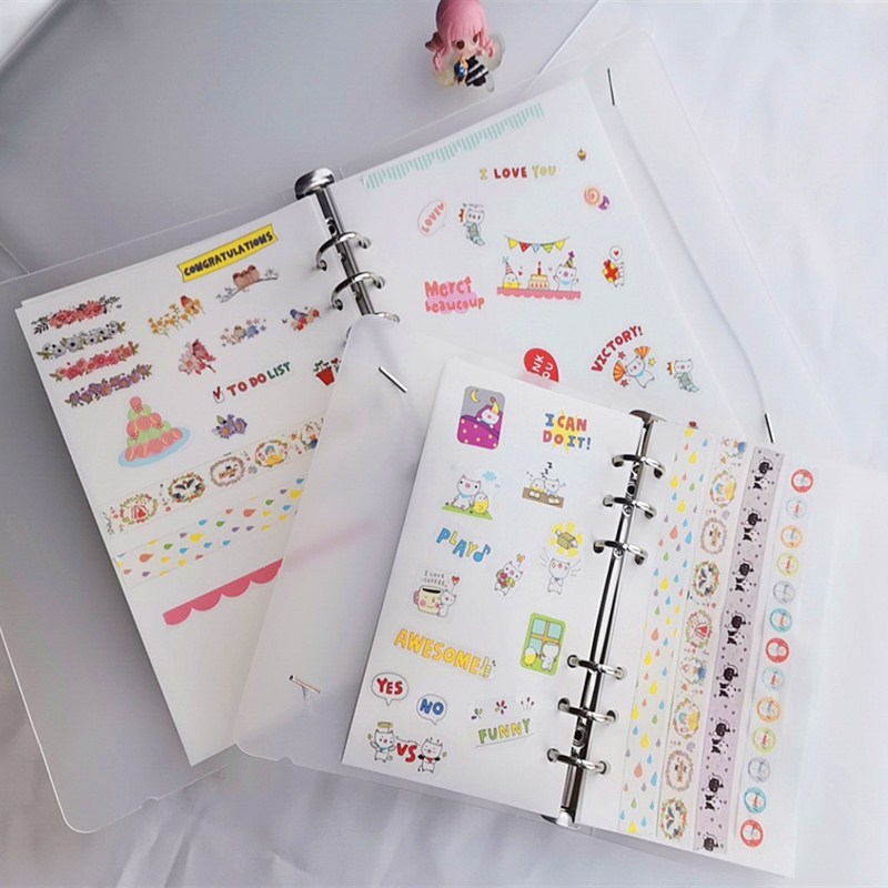 M5 ~ A4 Blank Release Paper Binder เติมสําหรับสติกเกอร์หนังสือรวบรวมอัลบั้ม,สองด้านสติกเกอร์แบบใช้ซ้ําได้กระดาษ Binder แผ่นใส่\