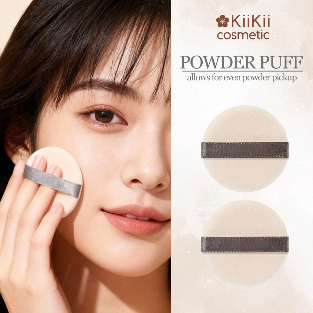 KiiKii Cosmetic พัฟแต่งหน้าแบบมือโปร พัฟคุชชั่นสำหรับแป้งพัฟ 2 ชิ้น ช่วยเกลี่ยแป้งเรียบเป็นธรรมชาติ