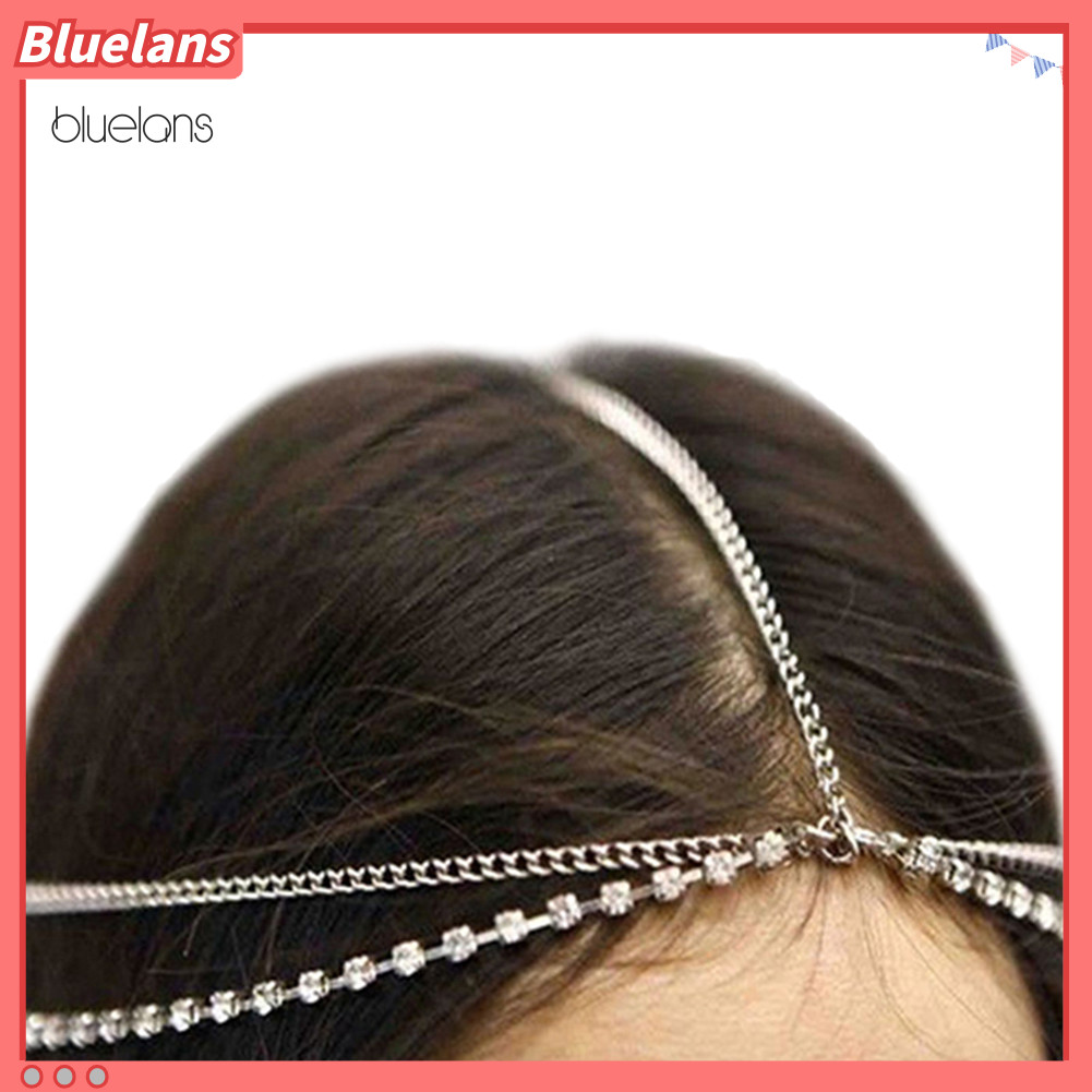 Bluelans Lady Bohemian Fashion Rhinestone Layered Headpiece Hair Band Jewelry
