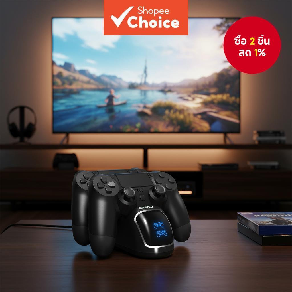 แท่นชาร์จอัปเกรดพร้อมแท่นวางคอนโทรลเลอร์สําหรับ PS4 Pro, PS4 Slim และอุปกรณ์เสริม PS4