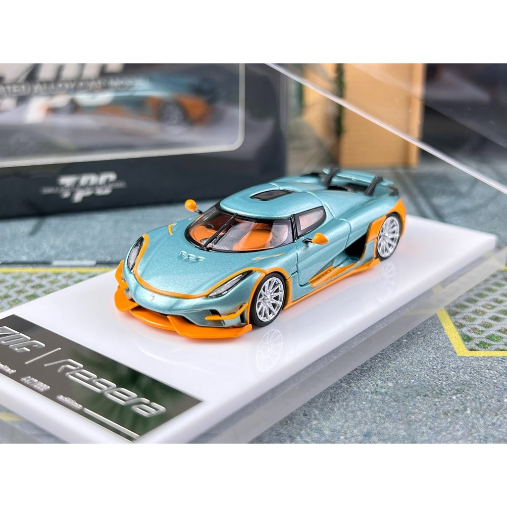 พร้อมสต็อก TPC 1: 64 Koeniseg Regera Regera Ghost Supercar โมเดลรถโลหะผสม