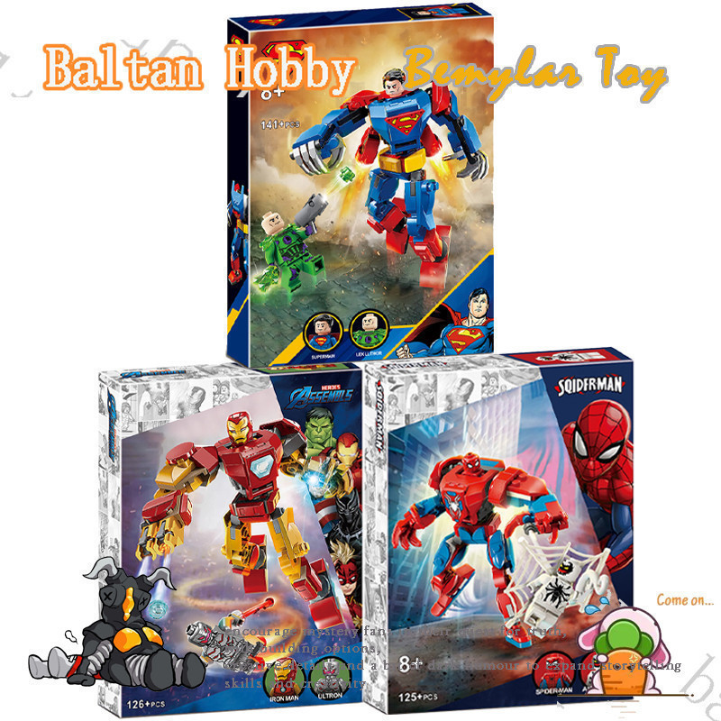 Bemular Hobby BM2X เข้ากันได้กับ Super heroes 76302 Superman 76307Iron Man Mech vs. Ultron 76308 Spi