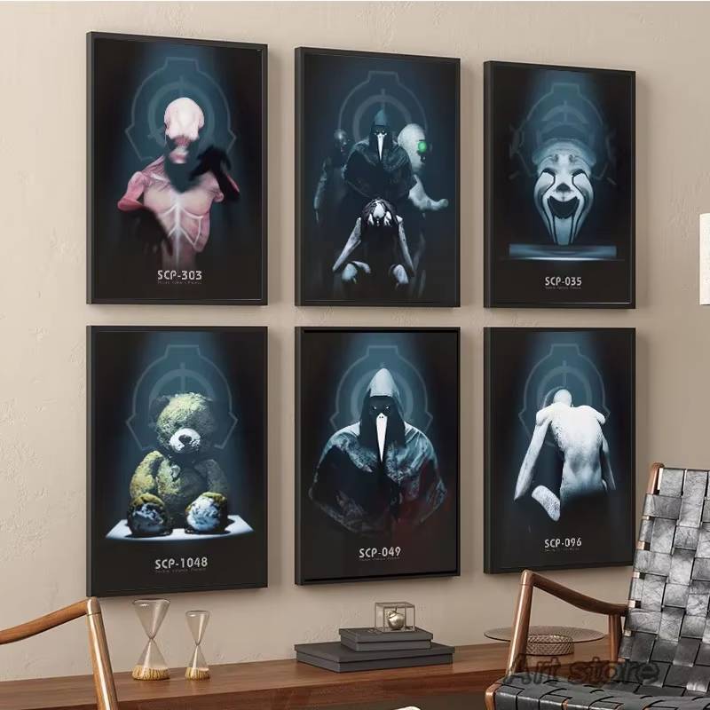 SCP ประกอบด้วย Breach Foundation 303 049 โปสเตอร์ Supernatural Things ภาพวาดผ้าใบ Wall Art ภาพ Museu