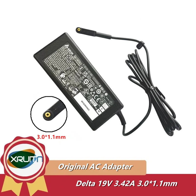 ใหม่ Original Delta ADP-65DE B 65W 19V 3.42A 3.0*1.1 มม.อะแดปเตอร์ AC สําหรับ Acer TravelMate TMP215